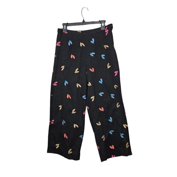 Coldwater Creek Pants - Coldwater Creek Womens Black Pants Embroidered Flip Flop Beach Size 12